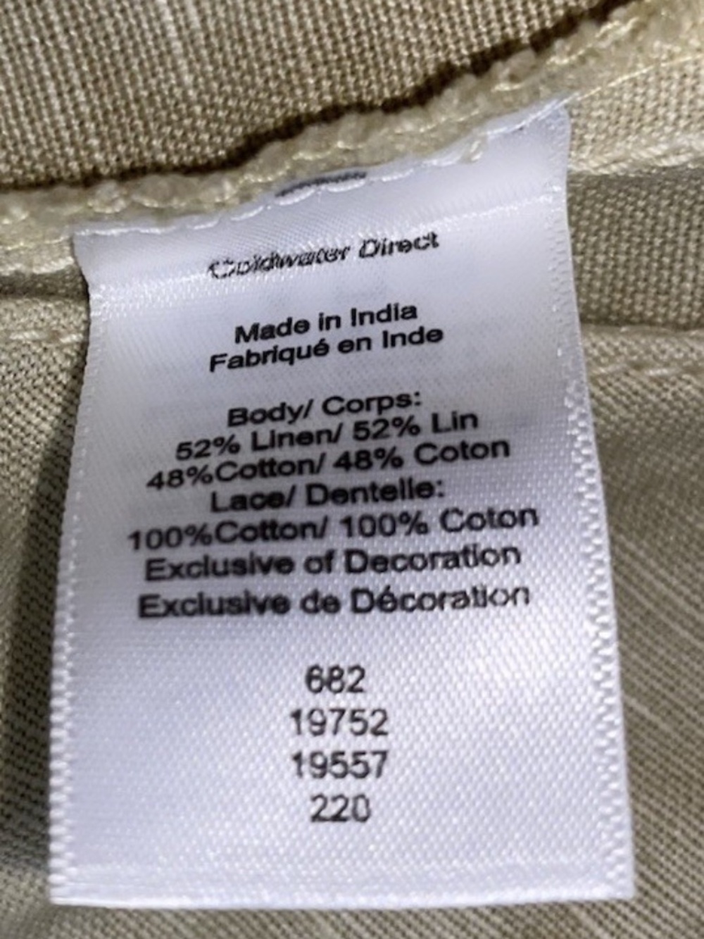 Coldwater Creek Linen Cropped Pants 18W Lace Trim NWT Sand - Picture 10 of 10